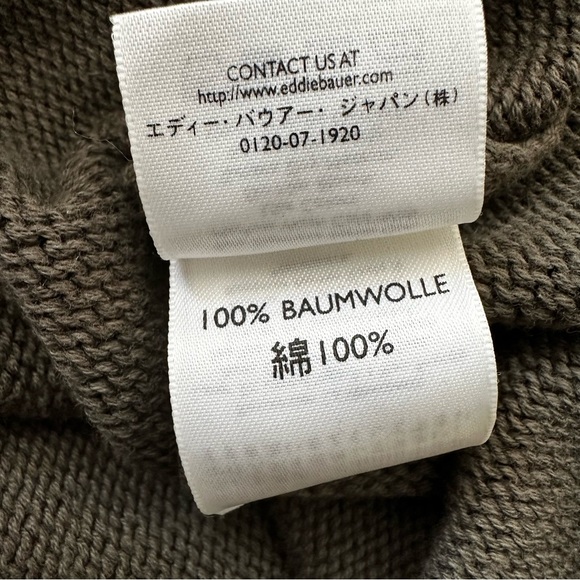 Eddie Bauer Men’s Crewneck Long Sleeve Cotton Knit Sweater Olive Green Tall XL - Picture 7 of 11